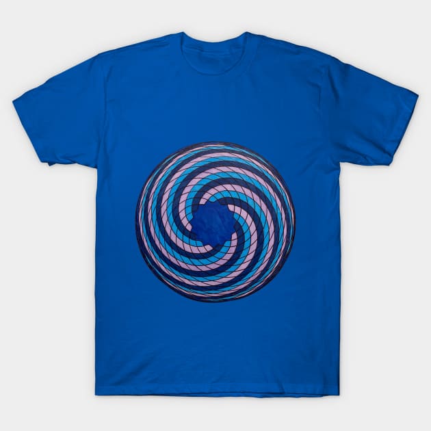 Spirograph Shades of Blue Swirl T-Shirt by Travelling_Alle